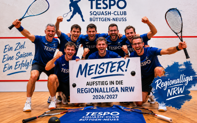 Aufstieg ohne Niederlage: Der TESPO Squash-Club Büttgen-Neuss spielt künftig in der Regionalliga NRW