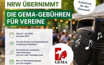 Land NRW übernimmt GEMA Gebühren !!
